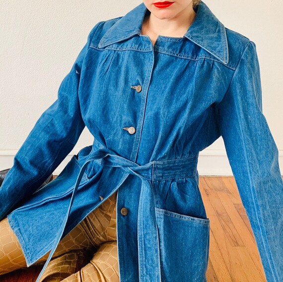 1970’s 100% Cotton Utility Denim Jacket with a Dag