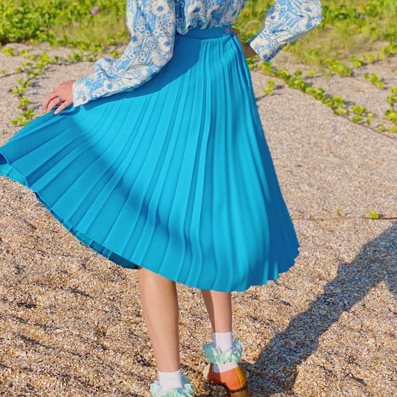 Vintage 70s Blue Skirt Suit.