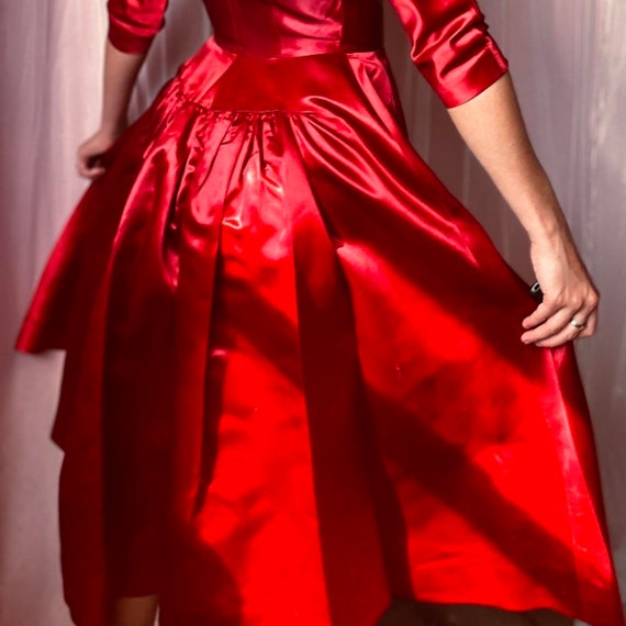 1930s Blood Red Silk Dress - image 7