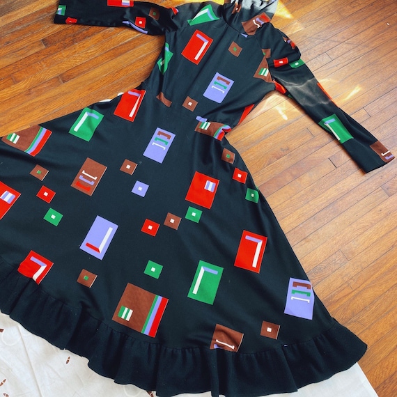 1960s vintage mod print gown.