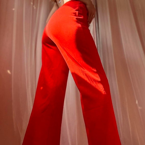 1970s cherry red bell bottoms - image 3
