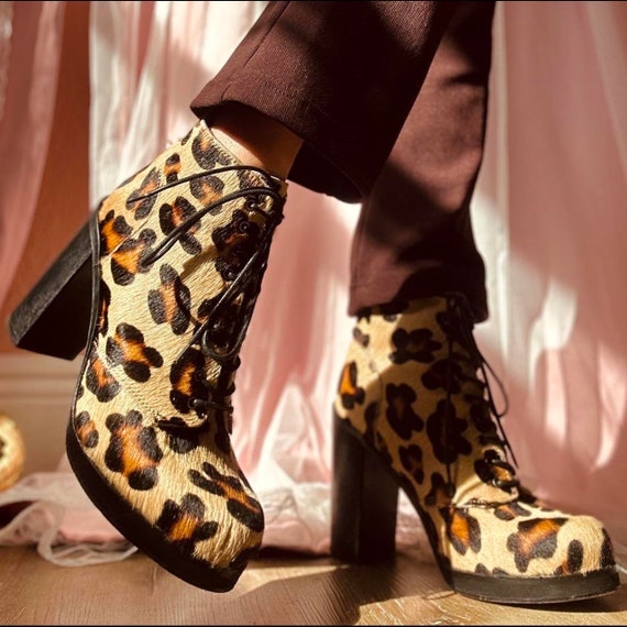 Designer fur platform boots - image 1