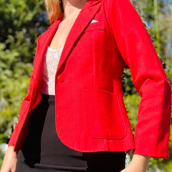 1970s cherry red tailored blazer Gem