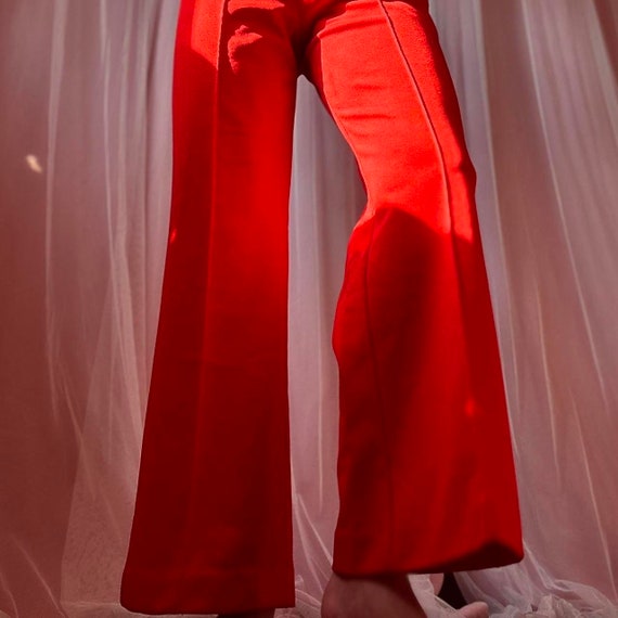 1970s cherry red bell bottoms - image 7