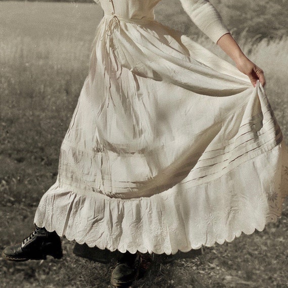 Antique 1910s Edwardian gauze full length skirt.