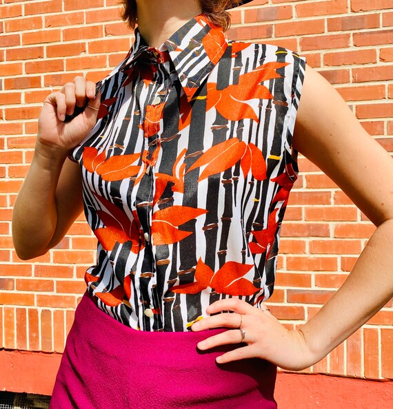 1970’s Rust Orange + yellow bamboo dagger collar s