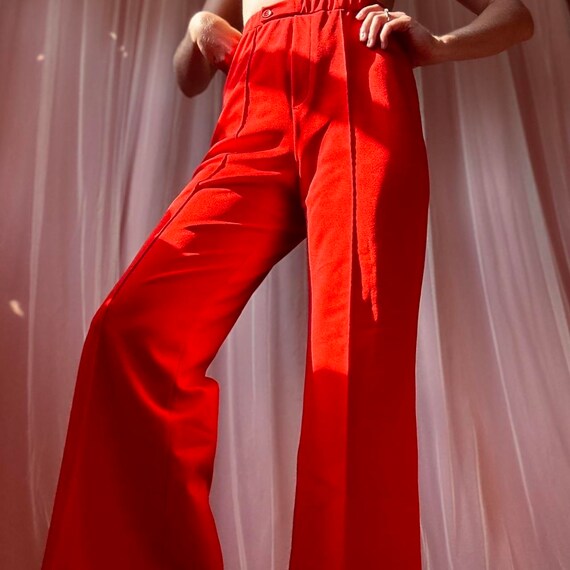1970s cherry red bell bottoms - image 5