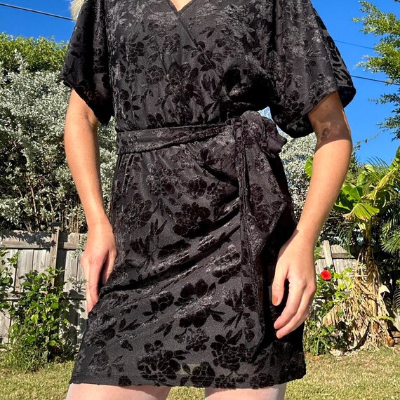 Last letter burnout velvet mini clearance dress