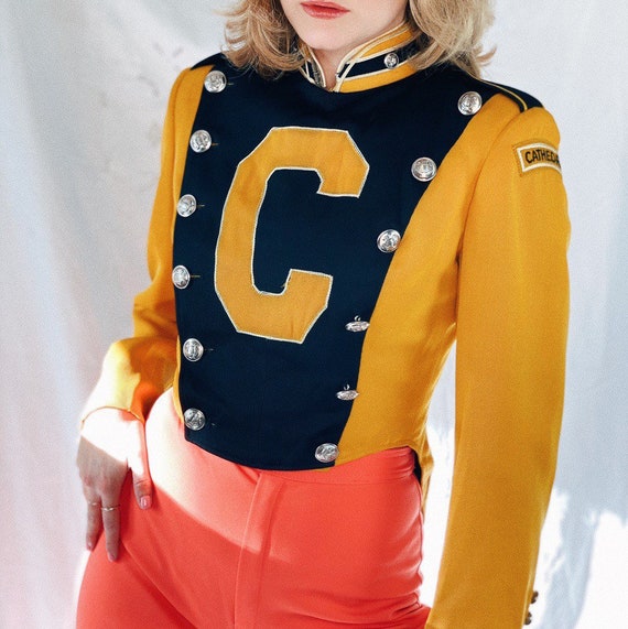 Antique 1930s Mustard Yellow + inky black cropped
