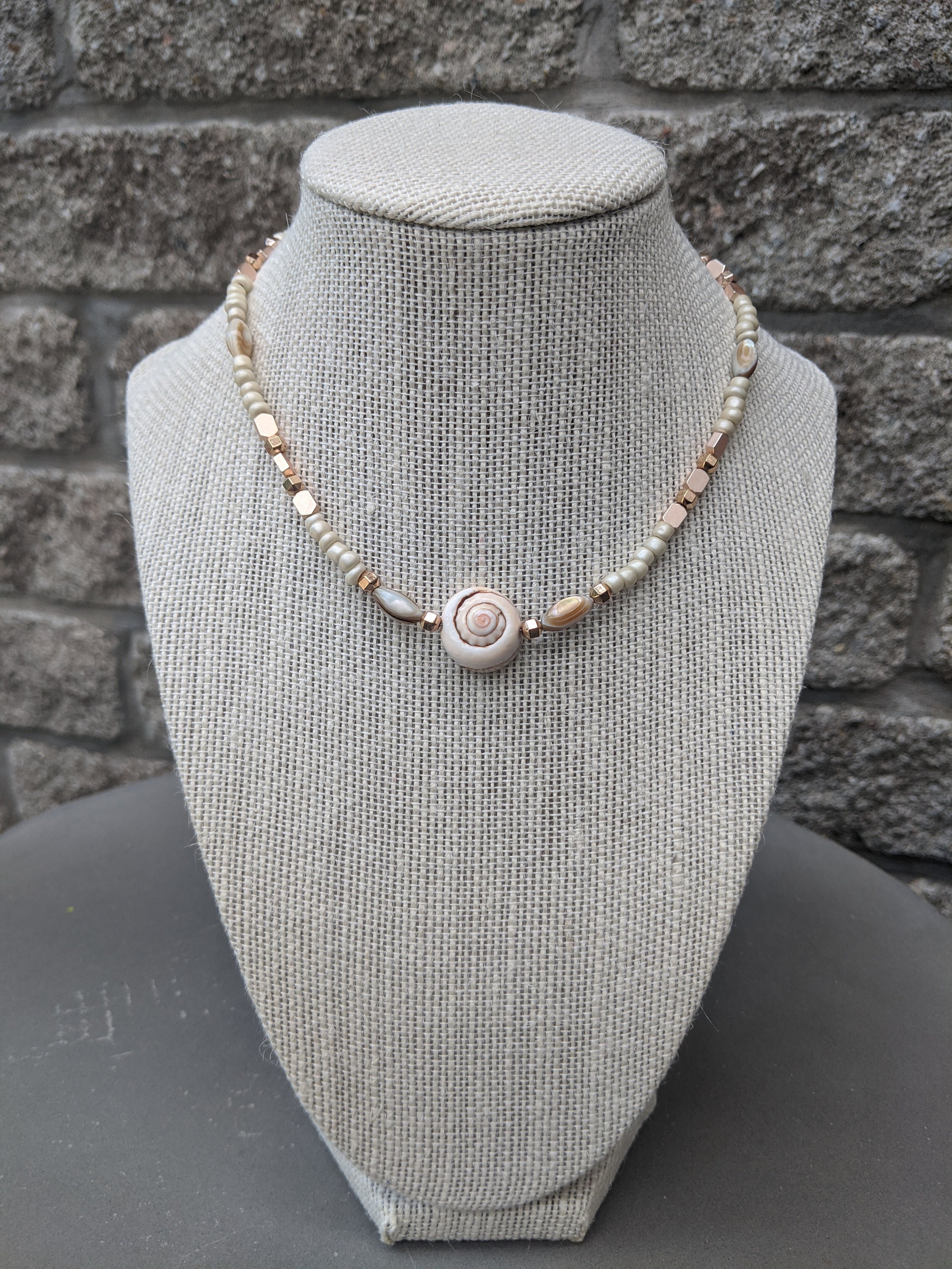 Shell Choker Beaded Shell Necklace Beach Jewelry Unique - Etsy