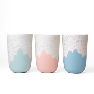Pastel porcelain cup handcrafted ceramic