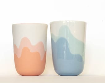 DUO GRANDE CUP in porcelain handcrafted ceramic manufacturing