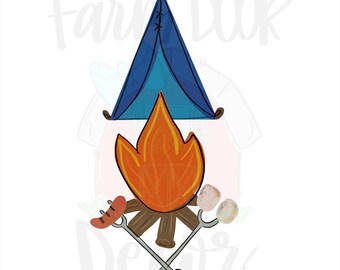 Template- Camping template, Camping door hanger template, door hanger template, digital download