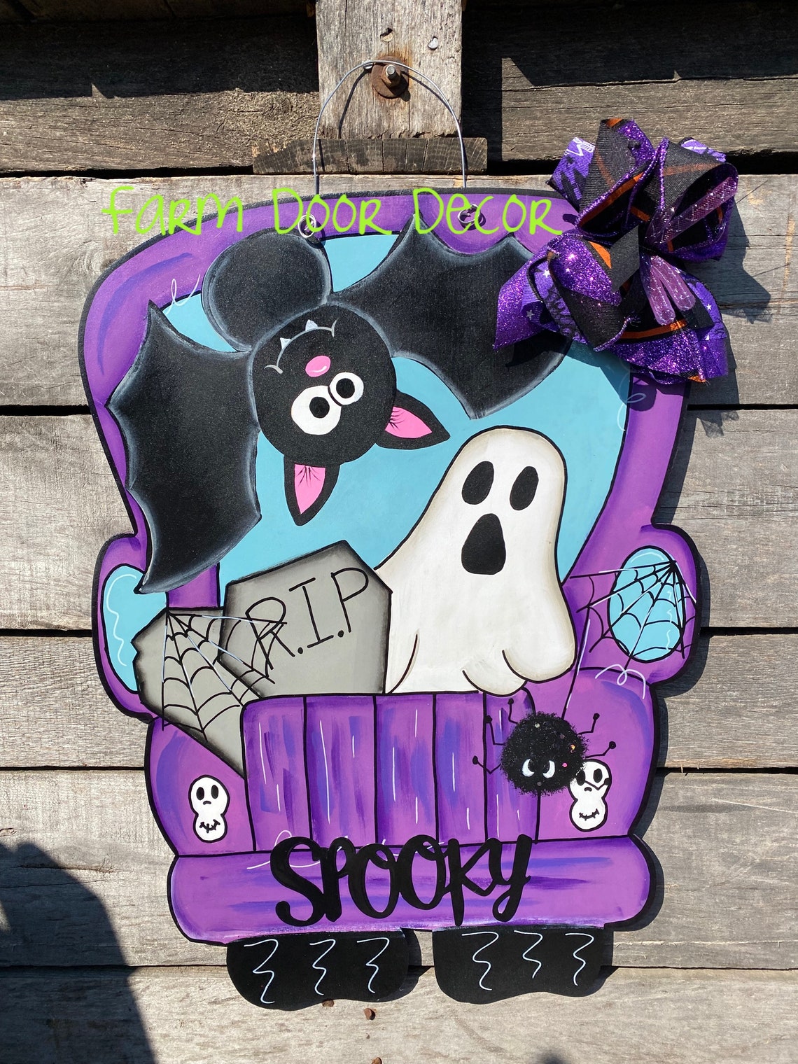 Halloween Door Hanger Spooky Door Hanger Fall Door Hanger Etsy