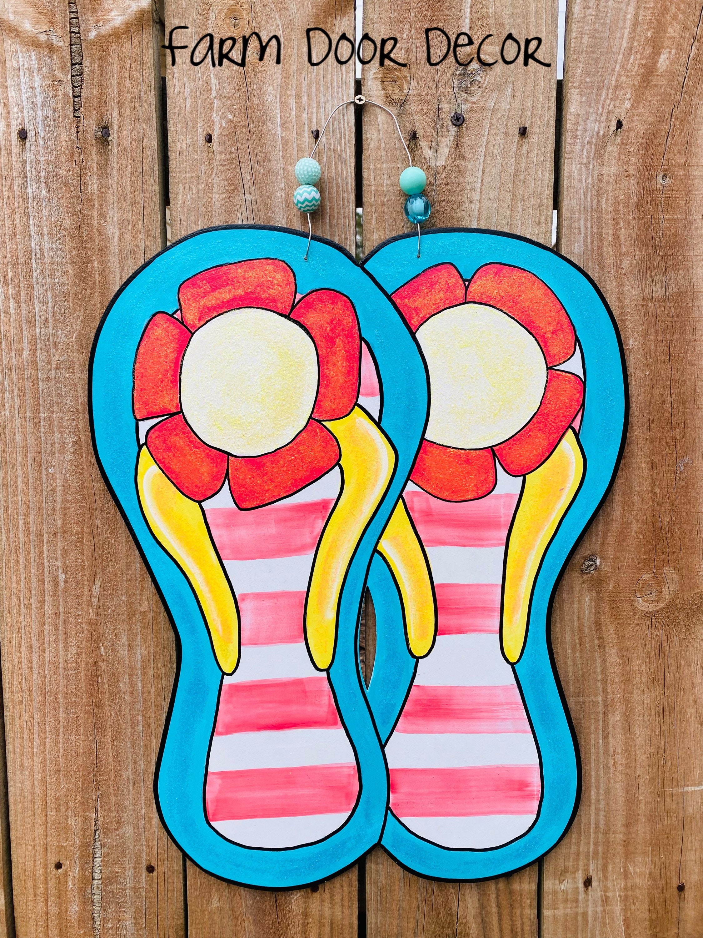Flip Flop Door Hanger, Spring Door Hanger, Door Hanger, Sign, Summer ...