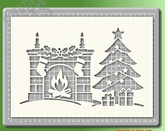 Plantilla navideña para chimenea --- Mylar de 190 micras