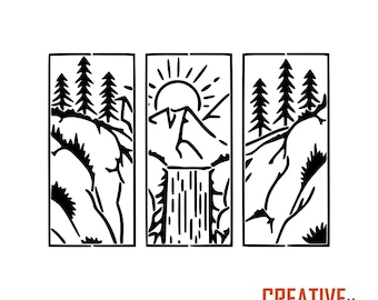 Plantilla de cascada y bosque --- Mylar de 190 micras