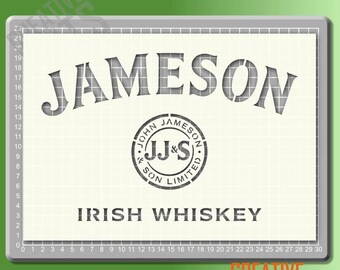 Plantilla de whisky Jamesons --- mylar de 190 micras