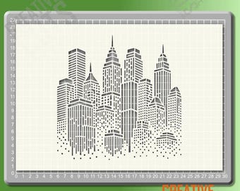 Plantilla de horizonte urbano --- Mylar de 190 micras