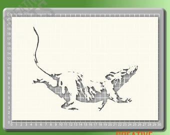 Plantilla clásica de Banksy con la rata corriendo --- Mylar de 190 micras