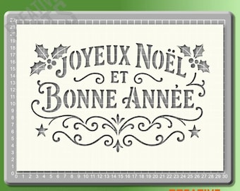 Plantilla para letrero navideño Joyeux Noel --- mylar de 190 micras