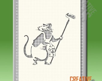 Plantilla de rata pintora de Banksy --- mylar de 190 micras