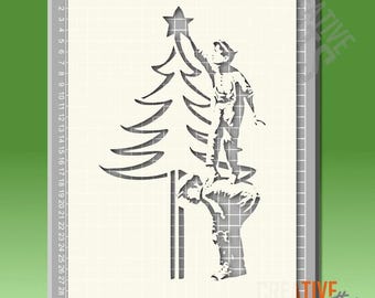 Plantilla de árbol de Navidad de Banksy --- mylar de 190 micras