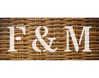 F & M Basket Stencil: Reusable Mylar, Various Sizes, Personalised Initials