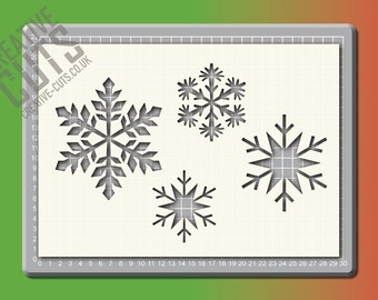 Snowflakes stencil set --window decoration-- premium mylar 190 micron stencil