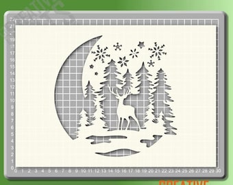 Plantilla de ciervo a la luz de la luna --- mylar de 190 micras