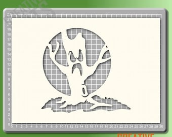 Plantilla de árbol espeluznante --- mylar de 190 micras