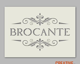 Letrero con plantilla BROCANTE Shabby Chic - Personalizable