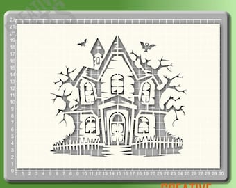 Plantilla de casa de Halloween --- mylar de 190 micras