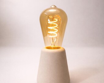 Lámpara de piedra de hormigón hecha a mano / Lámpara de mesita de noche minimalista