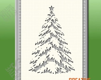 Plantilla de árbol de Navidad nevado --- mylar de 190 micras
