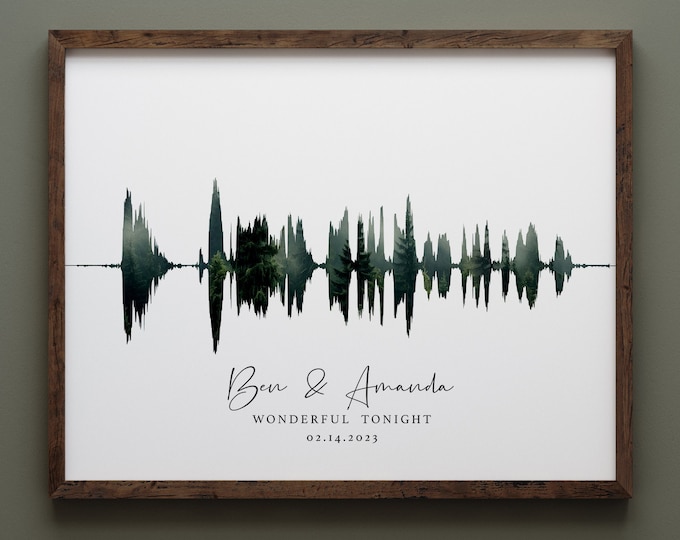 Sound Wave Art Custom Soundwave Art Print First Anniversary Paper Gift For Him Our Song Music Poster Digital Prints Sound Wall Art Custom