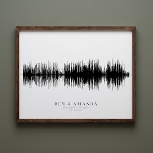 Sound Wave Art Song 1st Anniversary Paper Gift Music Wall Art One Year Anniversary Gift For Her Wedding Song Gift Music Art Print Decor