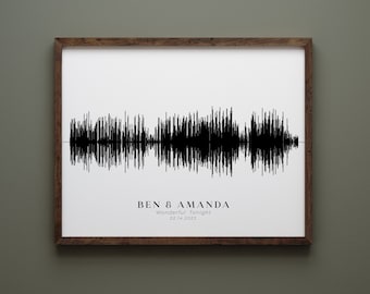 Sound Wave Art Song 1st Anniversary Paper Gift Music Wall Art One Year Anniversary Gift For Her Wedding Song Gift Music Art Print Decor