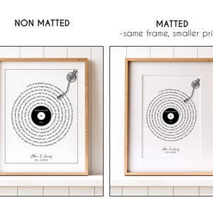 Framed Song Lyrics Personalized Gift Our Song Plaque Valentines Gift For Boyfriend Record With Song Lyrics Poster Anniversary Gift For Her image 5