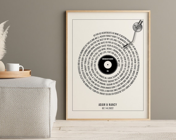  You're My One and Only (True Love) Black Heart Song Lyric Art  Music Quote Gift Poster Print : Home & Kitchen