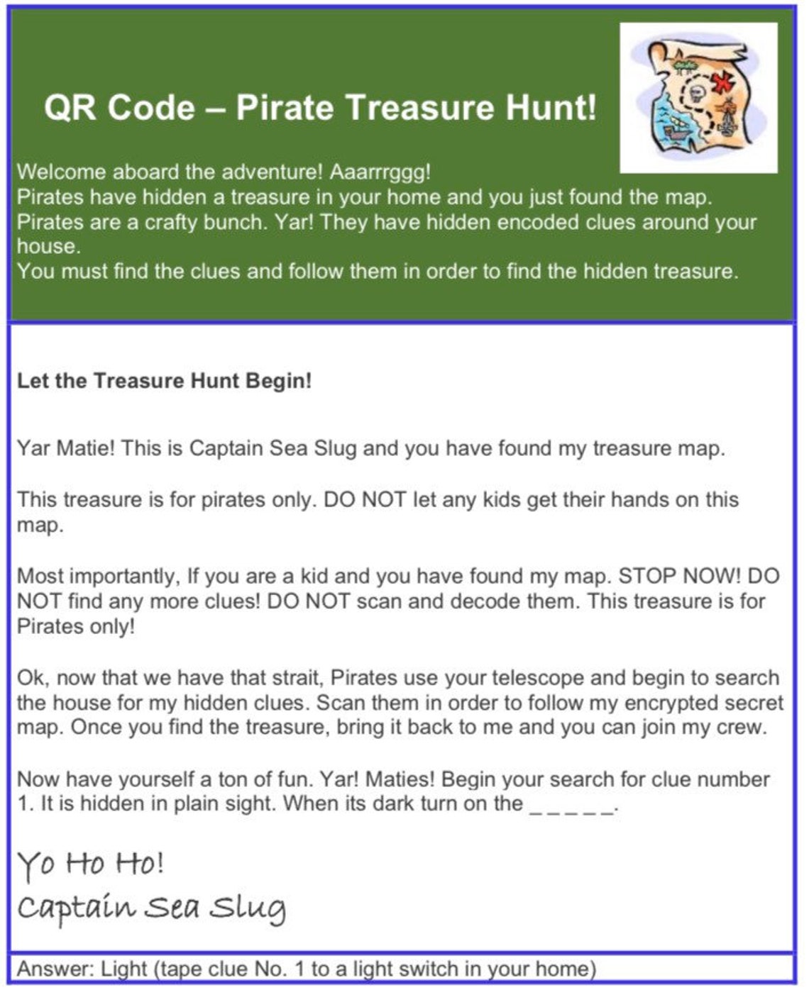 QR Code Pirate Treasure Hunt Etsy