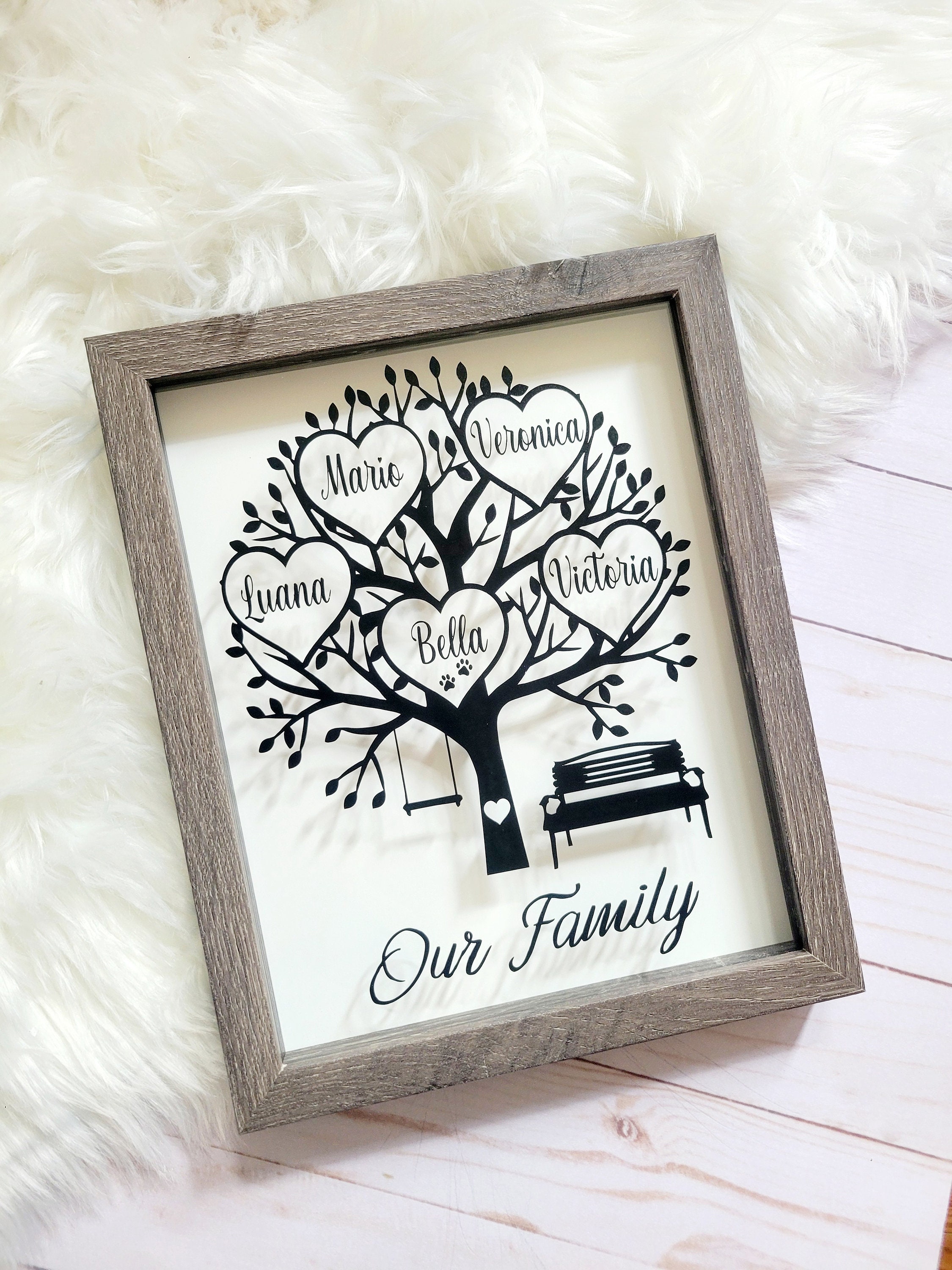 Family Tree Shadow Box Personalized Shadow Box Family Frame Etsy