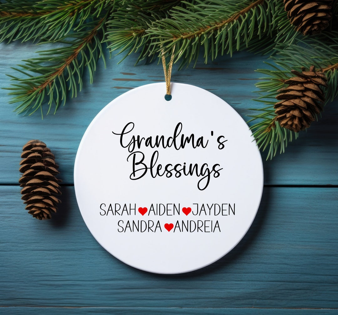 Personalized Grandkids Christmas Ornament, Christmas Stockings Ornament ...