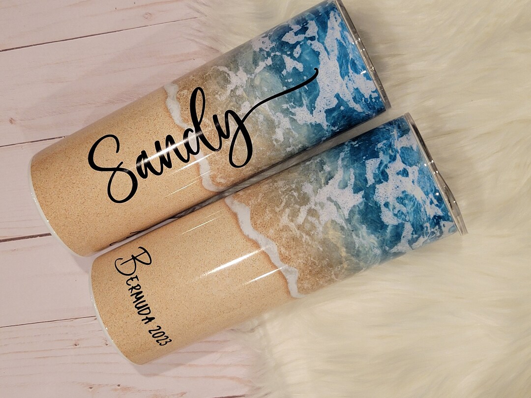 Personalized Beach Tumbler With Straw, Summer Tumbler for Her, Beach ...