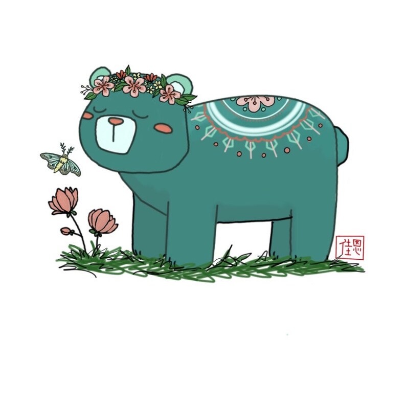 Blue Bear Flower Crown Etsy