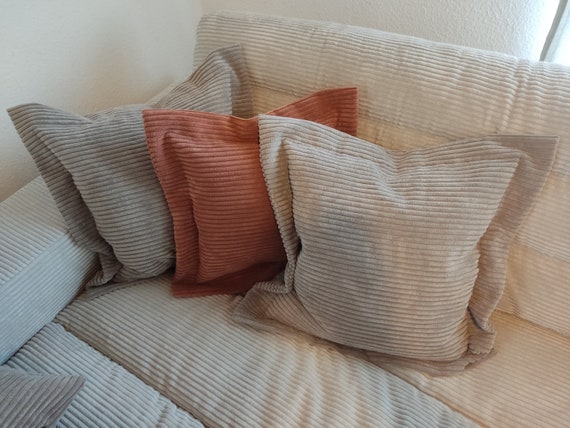 Cord Kissen Bezug: Handgenähte Breitcord Kissenbezüge - Boho-Chic Sofakissen in vielen Größen und Farben