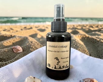 Coastal Cottage Room & Linen Spray | Bergamot Sea Salt | Handmade Home Fragrance | Fresh Coastal Scent