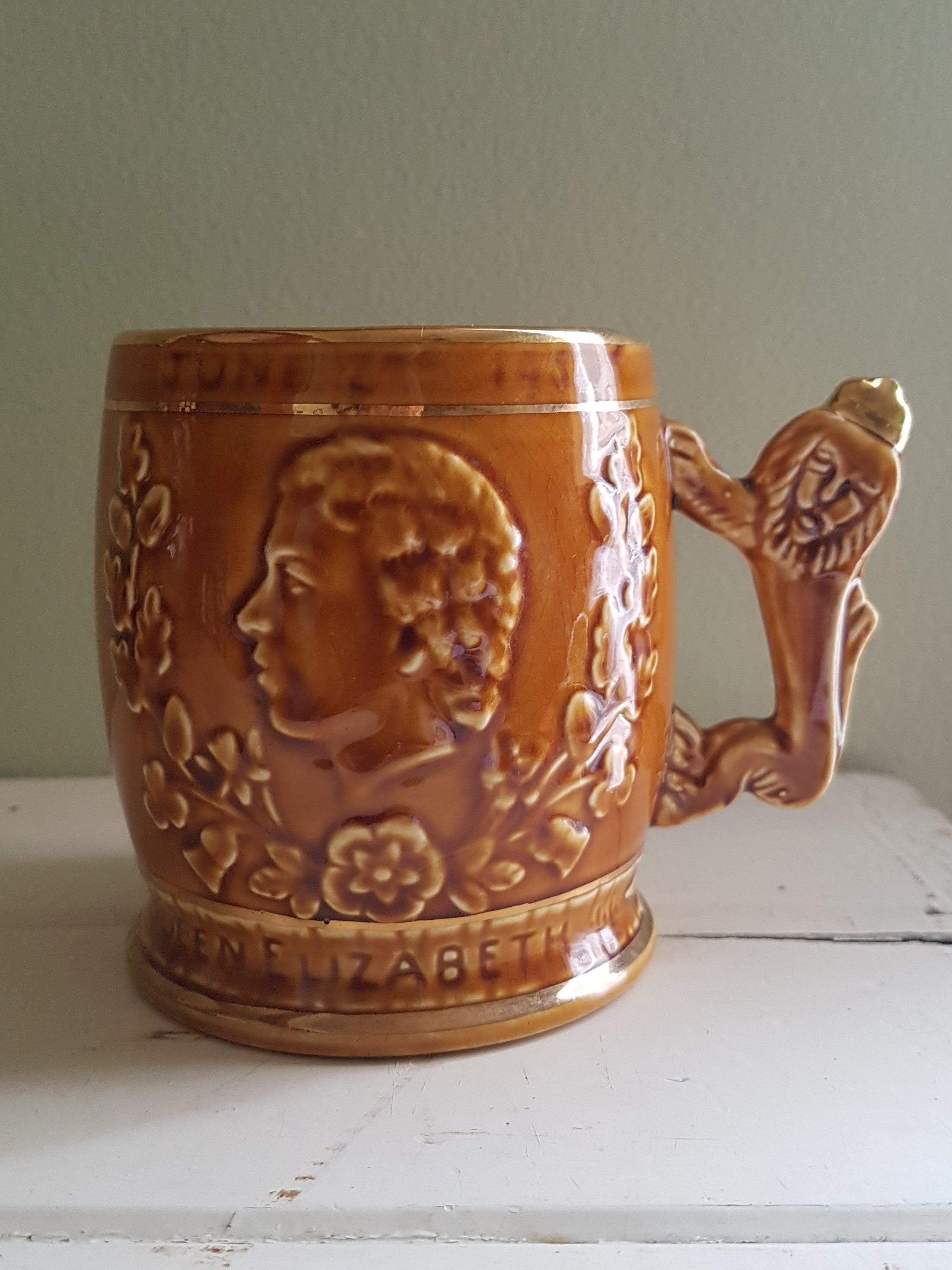 Queen Elizabeth 1953 Coronation mug by Arthur Wood England Etsy