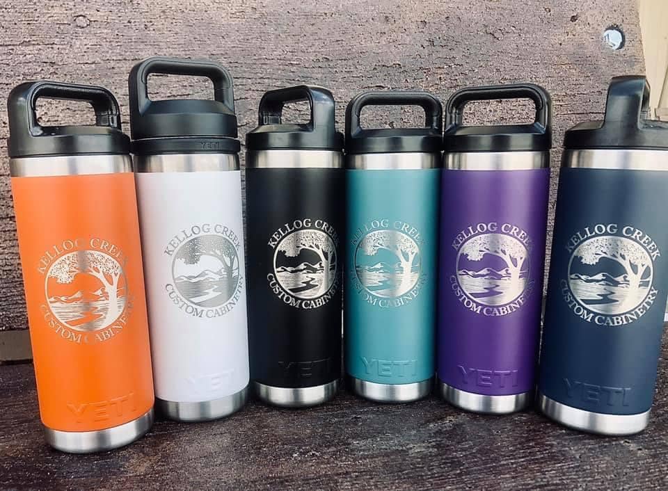 REAL YETI 36 Oz. Laser Engraved Offshore Blue Yeti Rambler Bottle