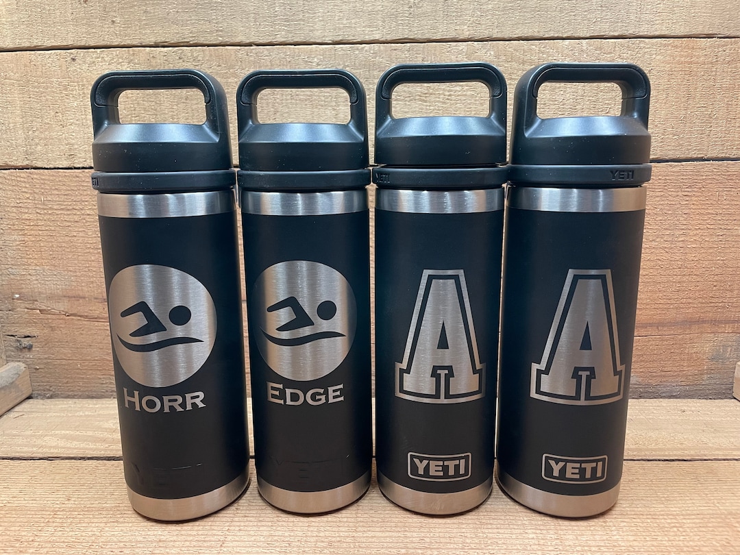 Yeti 18oz Bottle Bulk Qty 6,12,24 Custom Engraved Business Logo, Vacation, Employee, Customer
